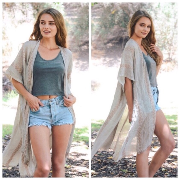 Boho Patterned Kimono in Copper - Picture 2 of 2